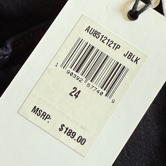 7 for all mankind Women Stretch High Waist Slim Kick Black Jeans Size 24 NWT - Picture 5 of 12